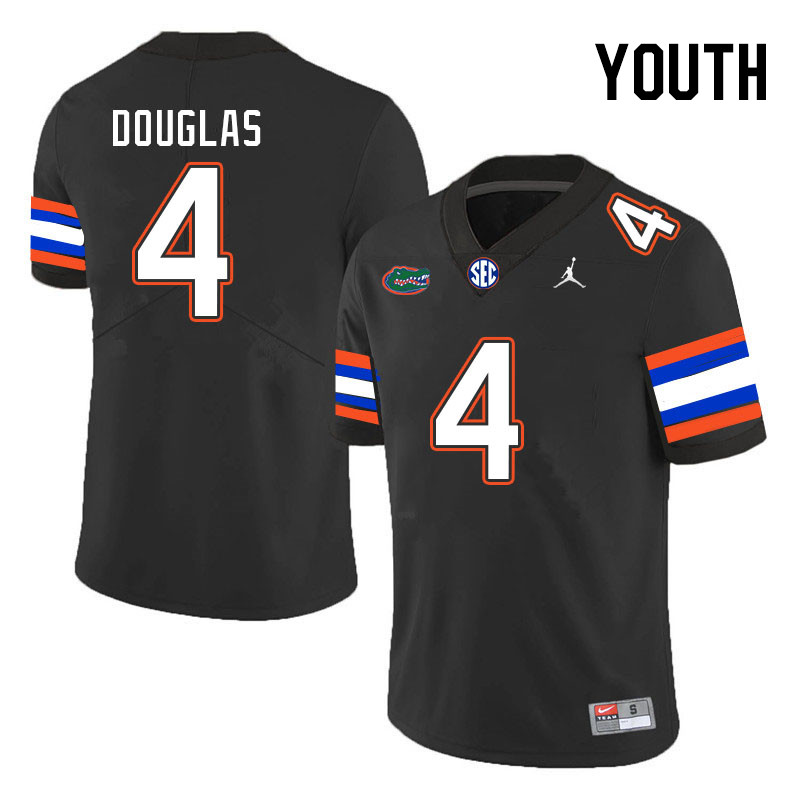 Youth #4 Caleb Douglas Florida Gators College Football Jerseys Stitched Sale-Black